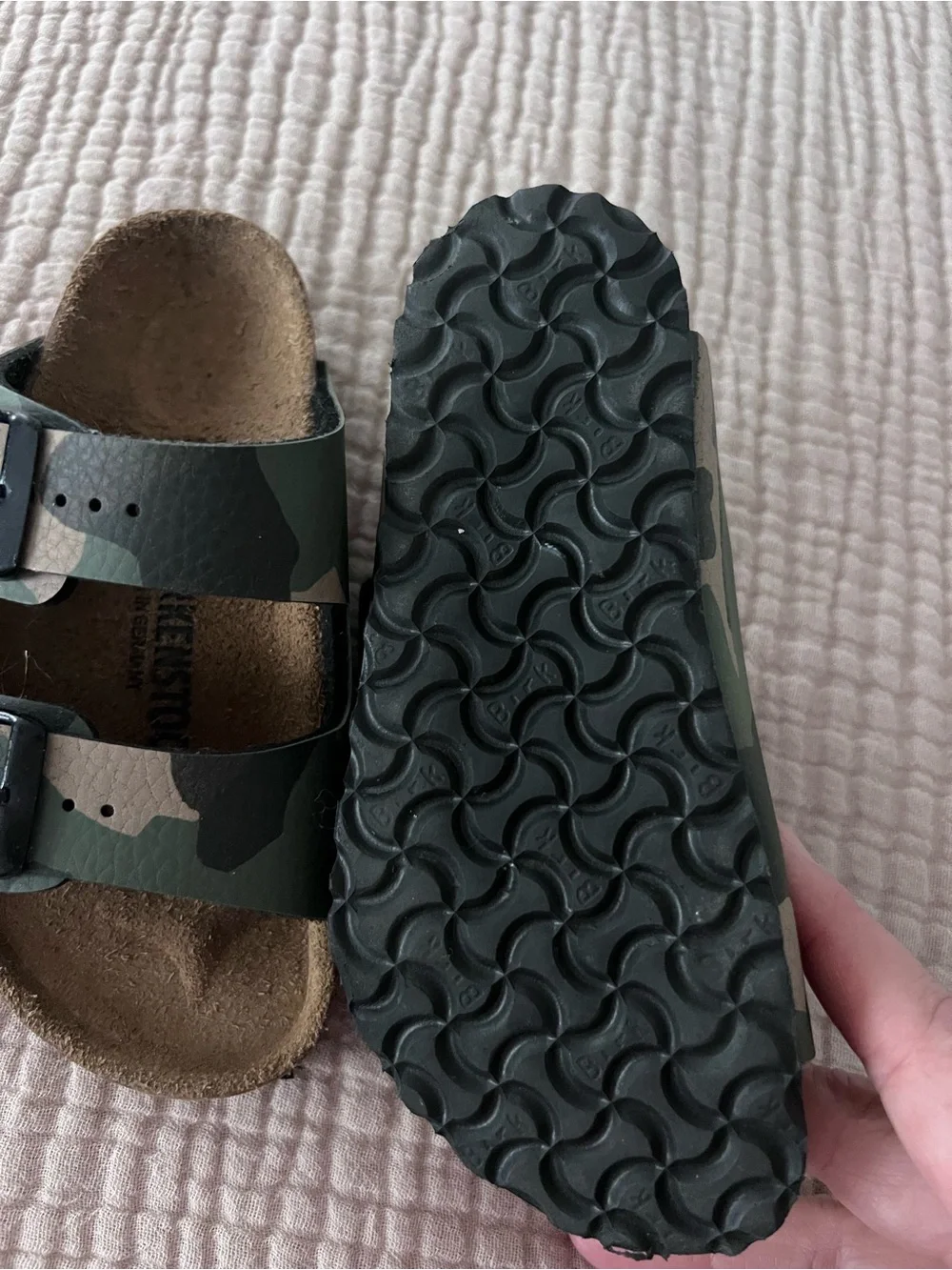Camouflage Kids Two-Strap Sandals Birkenstock worn one time